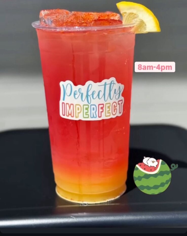 Watermelon energy tea with a lemon wedge — tea of the week at Casa Grande Nutrition